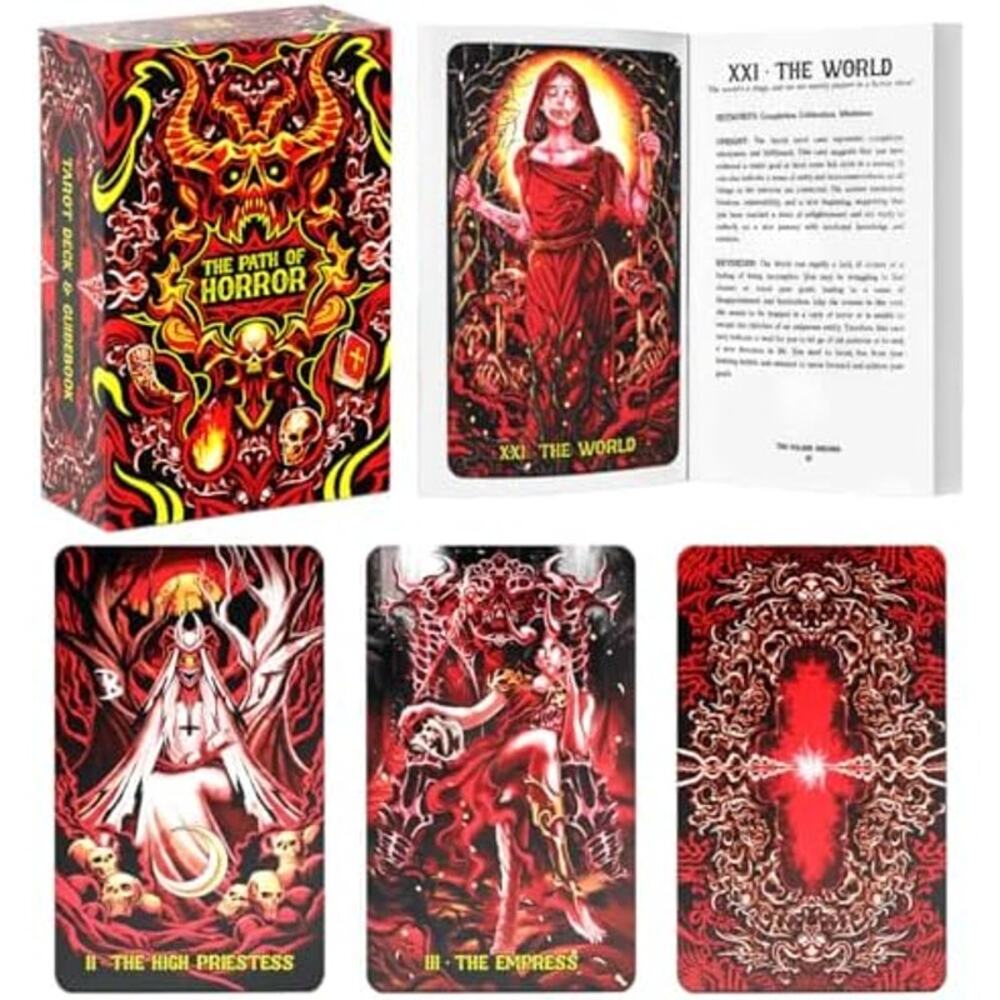The Path of Horror Tarot Deck & Guidebook-New Sealed Creepy- Demons